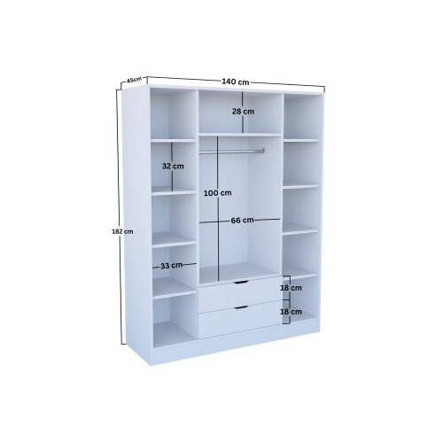 Hanah home duru 4 door 1600-017 matte white wardrobe Cene