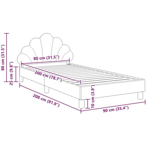  Krevet za djecu s uzglavljem Morska zelena 80 x 200 cm Bar&amp;scaron;un Slike