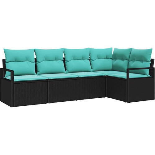  Set sofe 5 kom. Crna poliratan 232 x 122 x 85 cm Slike