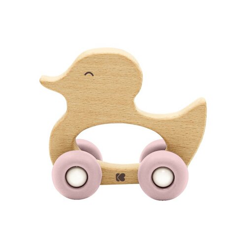 Kikka Boo drvena igračka sa silikonskom glodalicom duck pink ( KKB10241 ) Cene