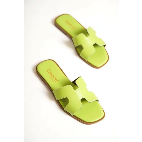 Capone Outfitters Mules - Green - Flat