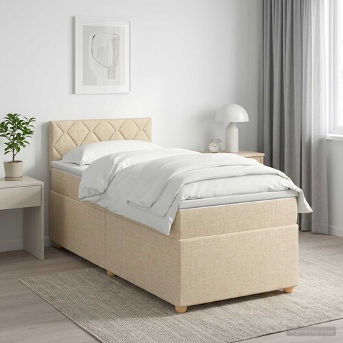  Boxspring krevet s madracem Krem 80 x 200 cm Tkanina Cene