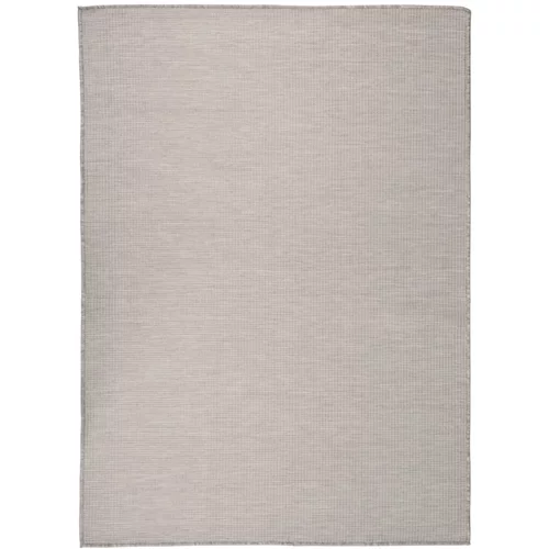 Vanjski tepih ravnog tkanja 200 x 280 cm sivo-smeđi