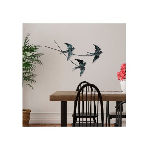 WALLXPERT Zidna dekoracija Wallow 3, 42x70 cm, Crno-tirkizna Cijene