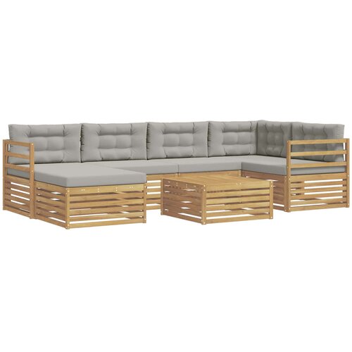  Set vanjskih sofa 7 kom. Bijela i svjetlosiva Smeđa 79 x 79 x 37 cm Slike