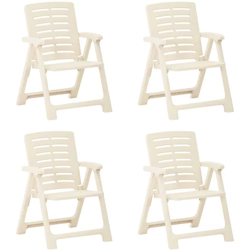 vidaXL Vrtni stoli 4 kosi plastika bele barve, (20660685)