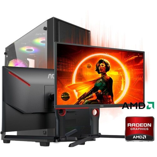  Gaming računar Ryzen 5 5600X, 16GB, 512GB, RX 7600 8GB i Monitor Aoc 25G3ZM Cijene