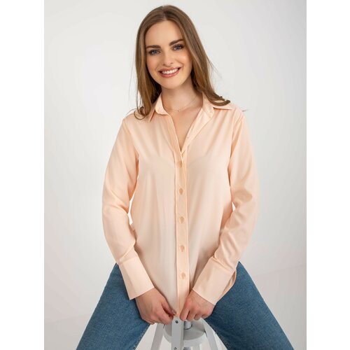 Fashion Hunters Peach women's classic shirt with collar Slike