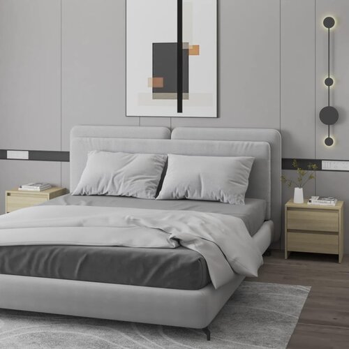 VidaXL Nočna omarica 2 kosa sonoma hrast 45x34,5x44,5 cm iverna plo&amp;scaron;ča Slike