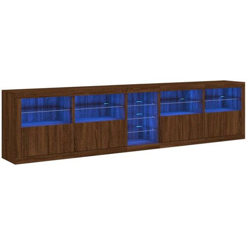 Maison Chic Komoda - Predalnik z LED lučkami rjav hrast 283x37x67 cm, (21720304) Cene