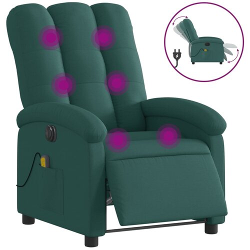 Maison Chic Električni masažni naslanjač - Relax naslanjač temno zeleno blago, (22134601) Cene