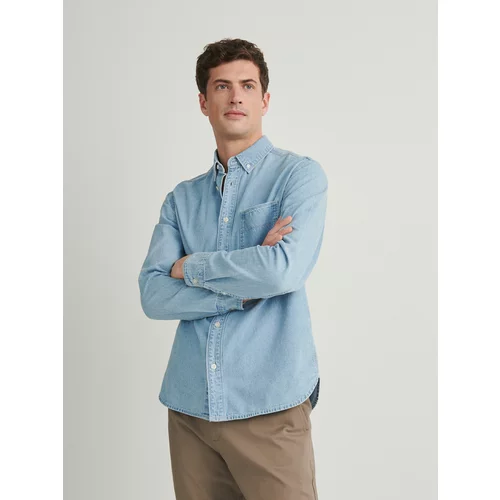 Reserved - Regular fit košulja od trapera - plava