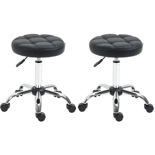  Set od 2 uredske stolice na kotačiće podesiva visina 48-63 cm crne Cene