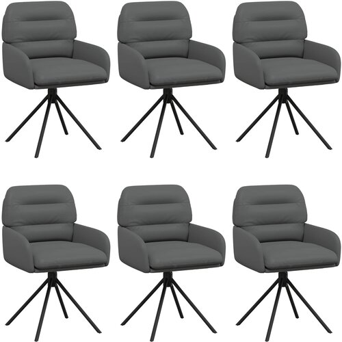 vidaXL Vrtilne jedilne stole 6 pcs Umetno usnje Siva 59 x 59,5 x 90 cm, (5000296920) Cene