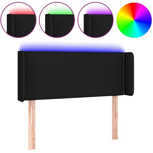  LED uzglavlje crno 93x16x78/88 cm od tkanine Slike