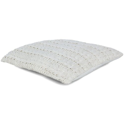 GIFTDECOR Ukrasni beli vuneni jastuk više uskih pletenica 60x60cm Slike
