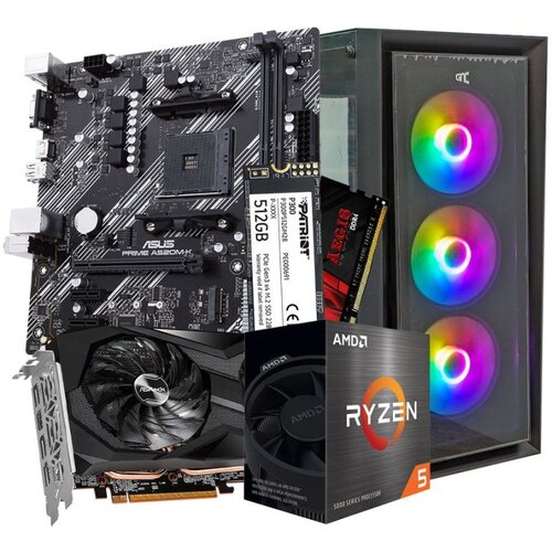 GNC GAMER SUPER SONIC III AMD Ryzen 5 5500, RX 6600 8GB, A520, 16GB DDR4, SSD NVMe 500 GB, PSU 550W, kućište gaming Cijene