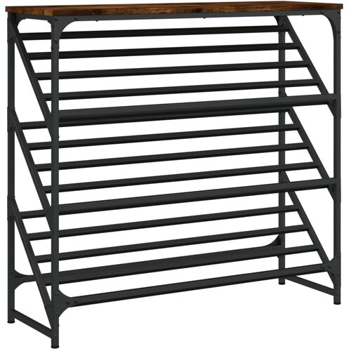 Maison Chic Regal za čevlje - Polica za čevlje dimljen hrast 90x30x85 cm inženirski les, (21778248) Slike