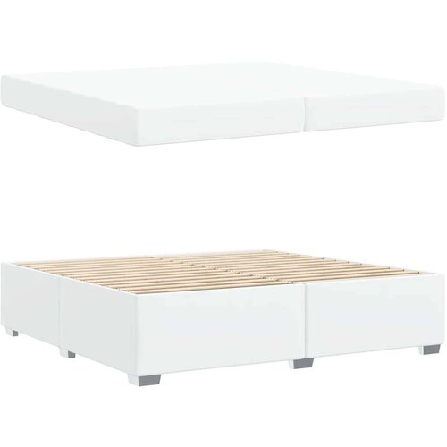  Okvir za krevet Bijelo 200 x 200 cm Umjetna koža Slike