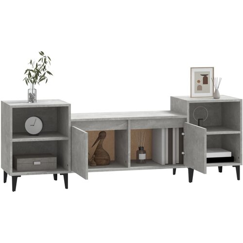  TV ormarić boja betona 160x35x55 cm od konstruiranog drva Siva Slike