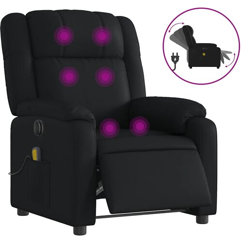 Maison Chic Električni masažni naslanjač - Relax naslanjač črno umetno usnje, (22134549) Cene
