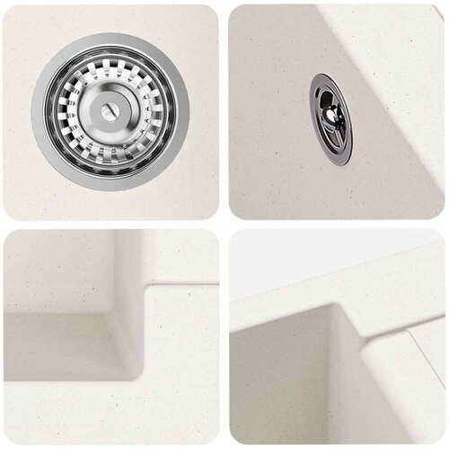  Umivalnica Bela 780 x 500 mm 80% Kvarc in 20% Smola - - Bela - 18.45 - 780 x 500 mm - 2025-vidaXL-Uvoz_2 Slike
