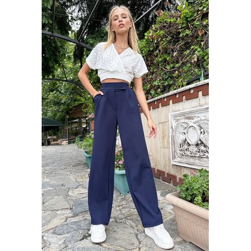 Trend Alacati Stili Ženske pantalone ALC-X10753, &Scaron;iroke nogavice, Teget Cene