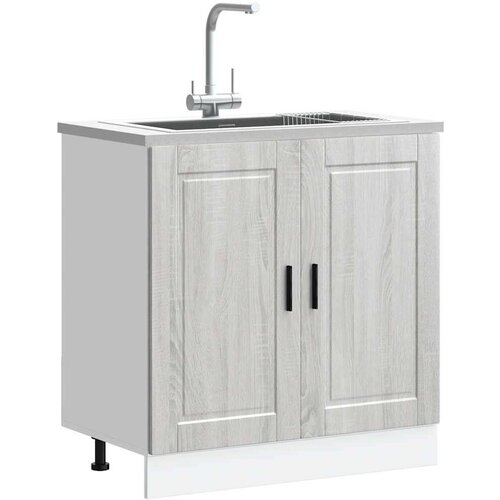 vidaXL Donji ormarić za sudoper Porto siva sonome 80x46x81,5 cm drveni Cijene