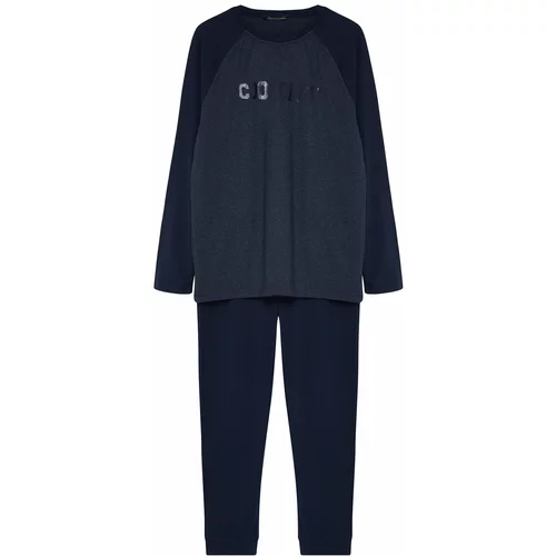 Trendyol Pajama Set - Dark blue - Plain