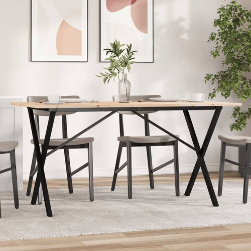  Blagovaonski stol X-oblika 160x80x75 cm od borovine i čelik Cijene