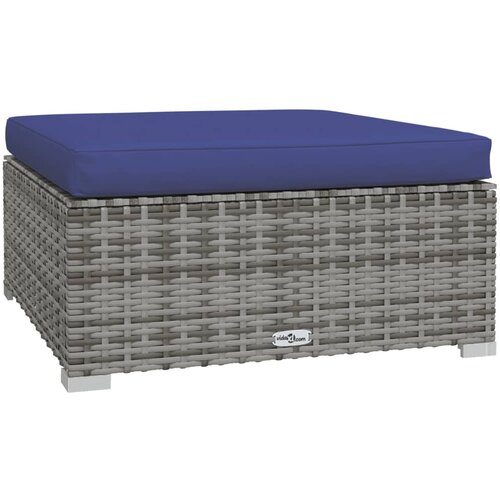 Maison Chic Vrtni stolček - Vrtni stoli za noge z blazino siv 70x70x30 cm poli ratan JS1036, (21877807) Slike