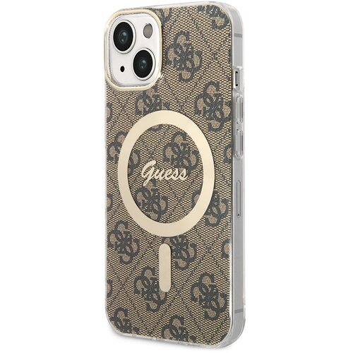 Guess Maska za telefon iPhone 15 6.1, GUHMP15SH4STW, Magsafe, Braon Slike