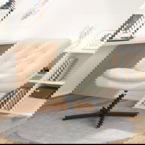 vidaXL Vrtilna sproščujoča stol z blazino Drugo krema 63 x 75 x 76 cm Žamet Cene