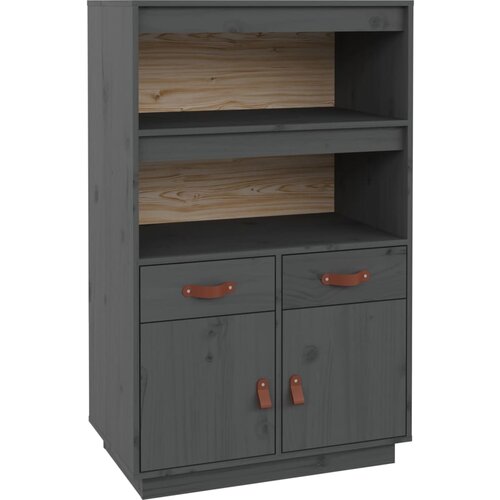 Maison Chic Visoka omara - Komoda - Predalnik siva 67x40x108,5 cm trdna borovina, (21722757) Slike