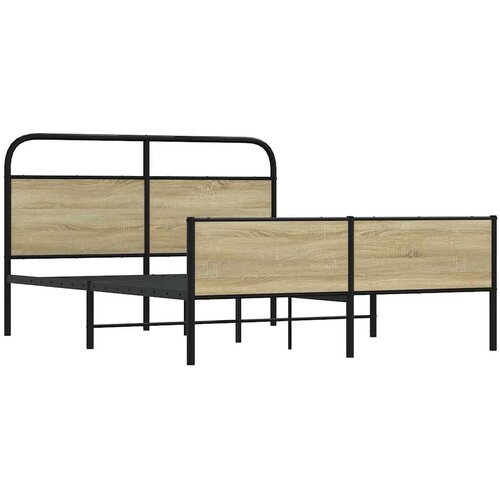 VidaXL Metalni okvir kreveta bez madraca boja hrasta sonome 160x200 cm Slike