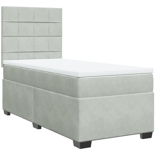 Maison Chic Box spring postelja - Vzmetna postelja z vzmetnico svetlo siv 90x190 cm žamet SL23271, (21891674) Cene
