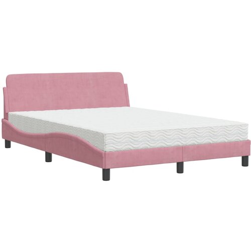 vidaXL Postelja z vzmetnico roza 140x190 cm žamet, (21216459) Cene