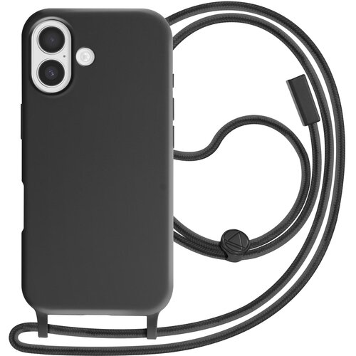AVIZAR Ovitek za iPhone 17 silikonski Soft Touch z nastavljivo vrvico za okoli vratu, Črna, (5000189084) Cene
