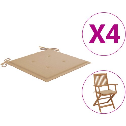 vidaXL Jastuci za vrtne stolice 4 kom bež 40 x 40 x 3 cm od tkanine Cijene