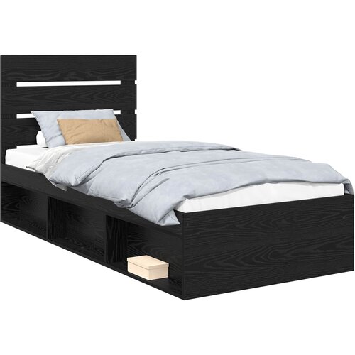  Krevetna konstrukcija Crna 90 x 190 cm Čvrsto borovo drvo Slike
