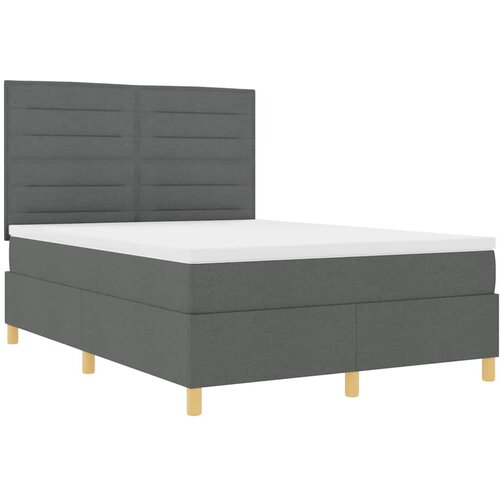  LED Box Spring Krevet Tamno siva 160 x 200 cm tkanina Slike