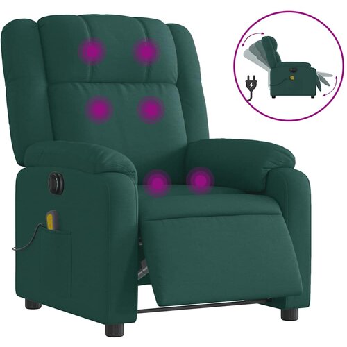 Maison Chic Električni masažni naslanjač - Relax naslanjač temno zeleno blago, (22134431) Cene