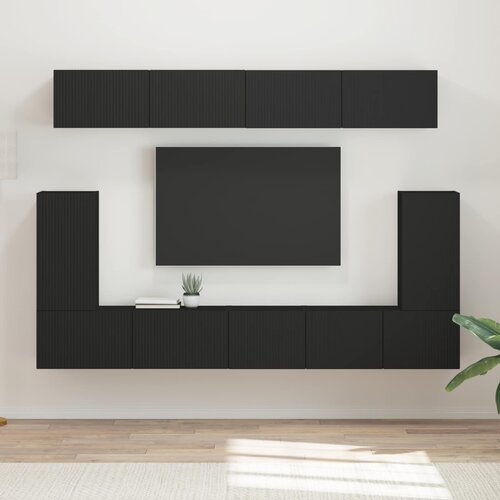  Set TV komoda 5 kom. Crna Konstruirano drvo Cijene