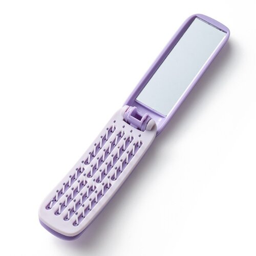 INF Pravokoten Zložljiv Ogledalni Glavnik - Prenosna & Samo-čistilna Krtača za Lase Purple, (5000093465) Cene
