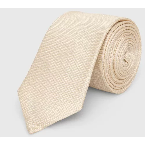 Calvin Klein Svilena kravata bež barva, K10K113143