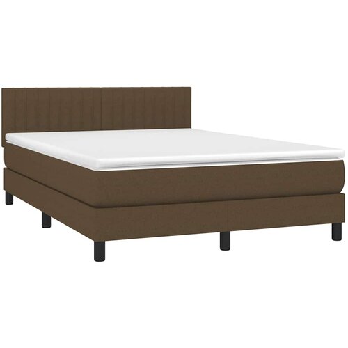  box spring s madracem LED tamnosmeđi 140x190 cm tkanina Slike