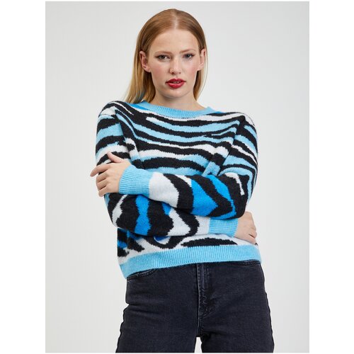 Orsay Black and Blue Ladies Patterned Sweater - Women Cijene