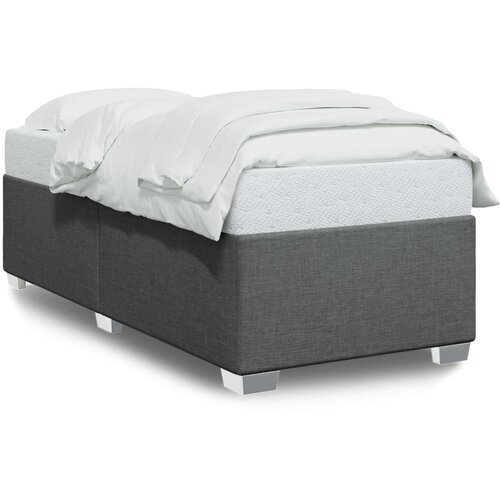 Maison Chic Posteljni okvir - Enojna postelja - Postelja za odrasle brez vzmetnice temno siv 80x200 cm blago-J7867, (21767914) Cene