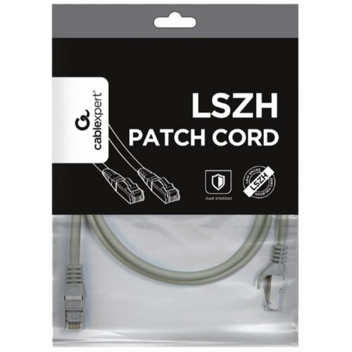 Gembird PP6A-LSZHCU-1M Mrezni kabl, SFTP CAT.6A BAKARNI LSZH Patch cord 1m Grey Slike