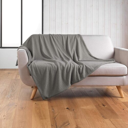 Douceur d int&amp;eacute;rieur Siva odeja iz flisa 180x220 cm Curly Wooly &amp;ndash; Slike